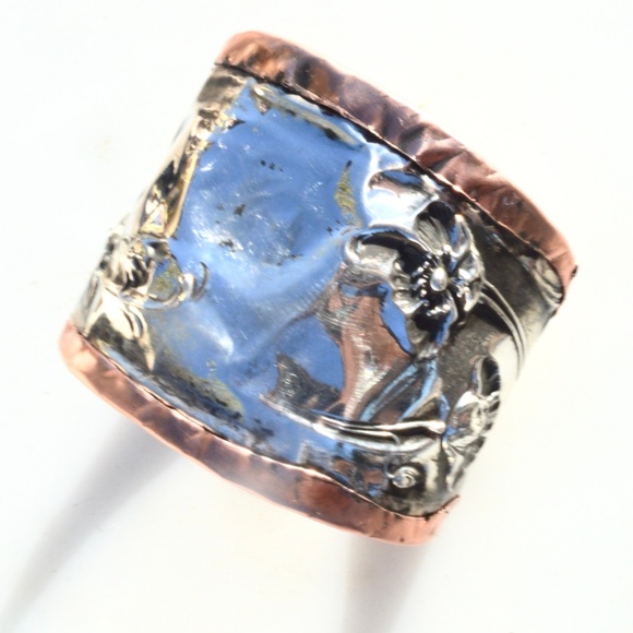 Antique Obsessions Jewelry - Antique Floral Sterling Large Cuff Bracelet 925 XL